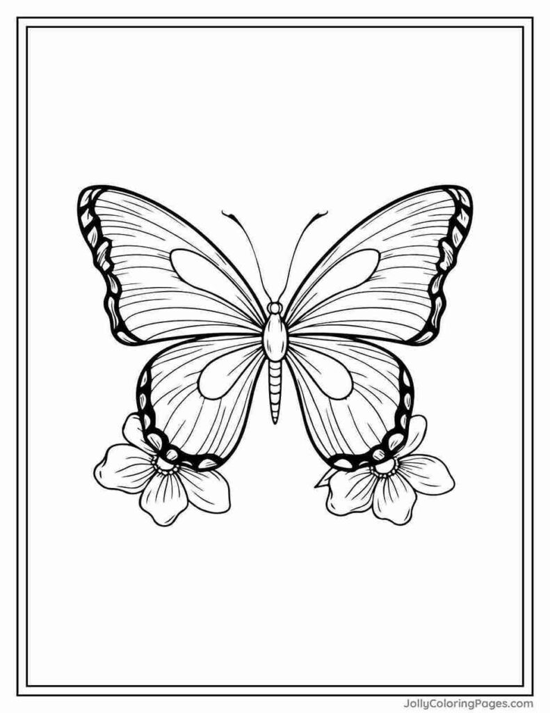 Butterfly coloring page for adults