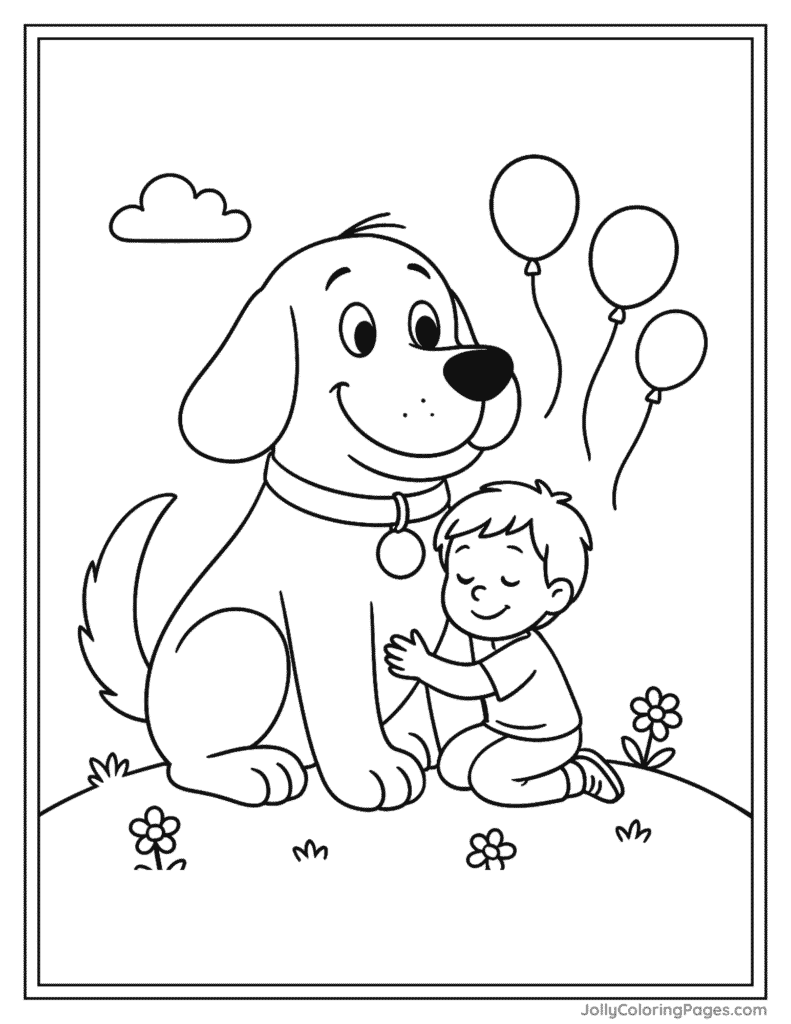 Clifford the big red dog coloring page