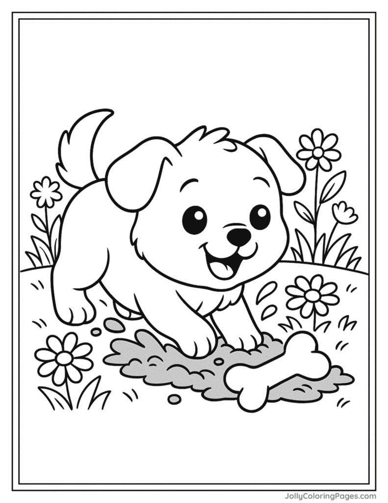 Cute Dog Coloring Page
