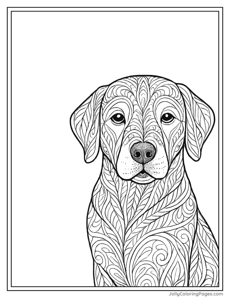 Dog coloring page for adults