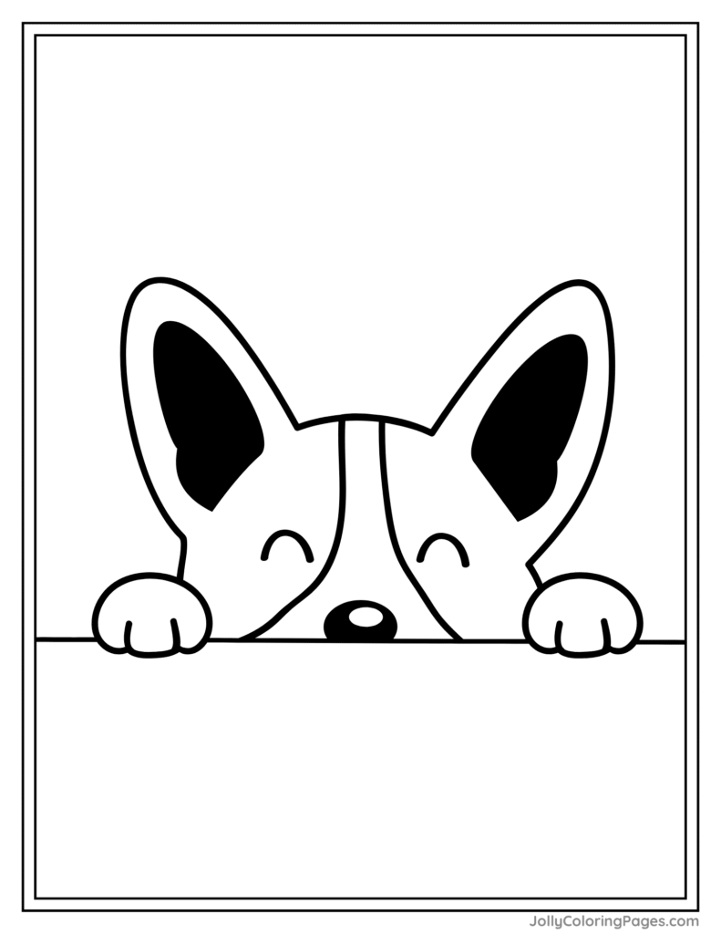 Easy to color dog coloring page