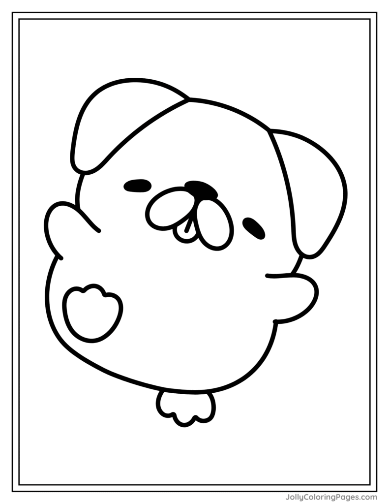 Pug Dog coloring page for kids