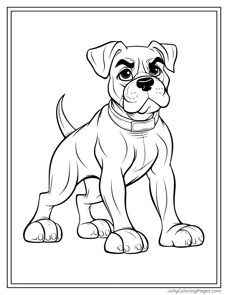 realistic dog coloring page